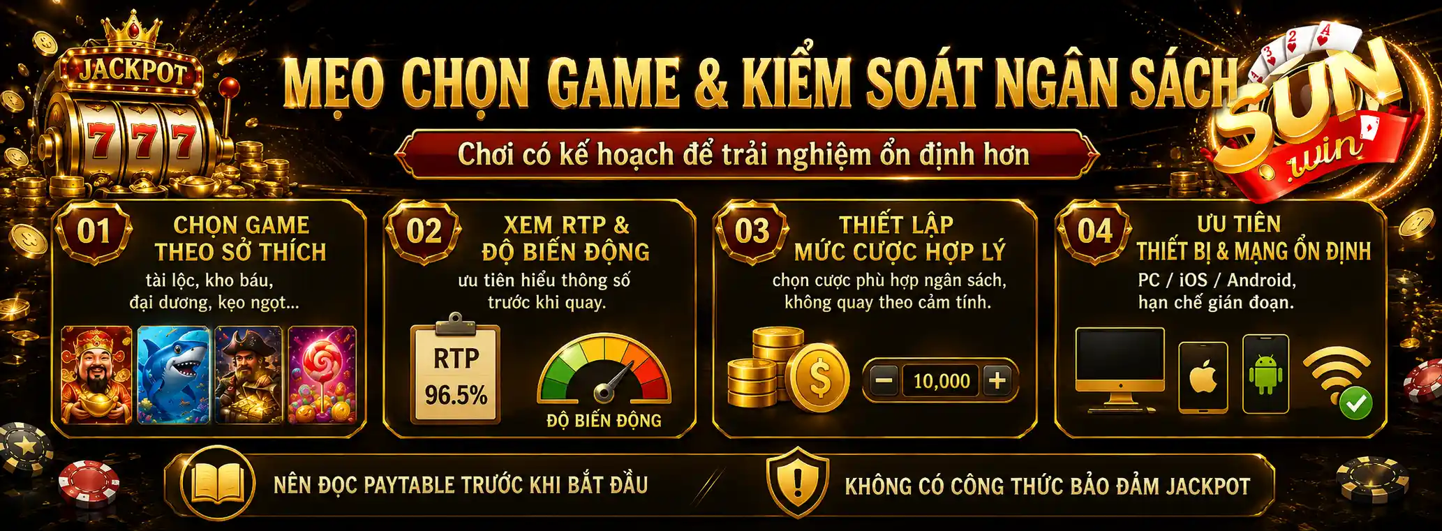 Kinh nghiệm quản lý vốn khi chơi nổ hũ Sunwin