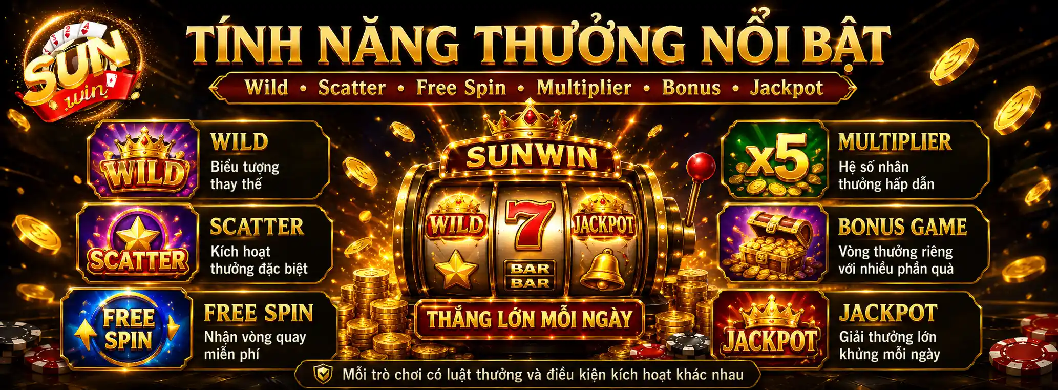 tính năng thưởng nổi bật